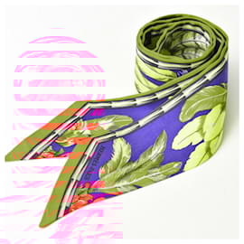 Hermès-Hermes Twilly Scarf in Silk-Orange,Purple