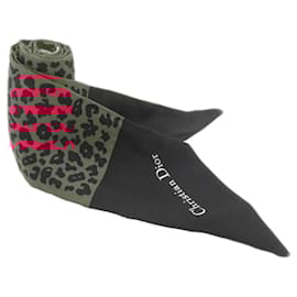 Christian Dior-Christian Dior Mitza Leopard Silk Scarf-Pink