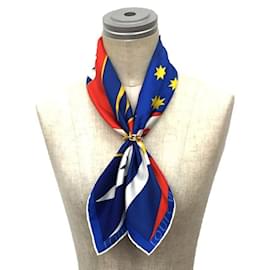 Louis Vuitton-Louis Vuitton Silk Scarf-White,Red,Blue