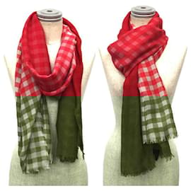 Louis Vuitton-Louis Vuitton Etoile Masai Check Degradé Stole-Red