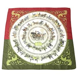 Hermès-Écharpe en soie rouge Hermes-Rouge