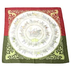 Hermès-Hermes Red Silk Scarf-Red