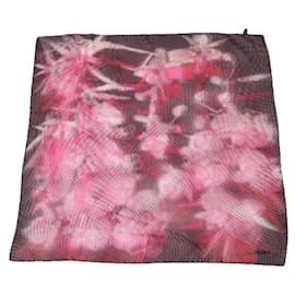 Gucci-Gucci 100% Silk Scarf in Black and Pink-Black,Pink