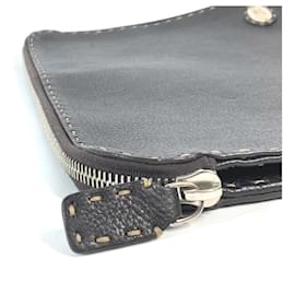 Fendi-Fendi Selleria L-Shaped Clutch Bag-Dark brown