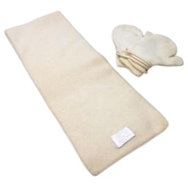 Hermès-Hermes Baby Mittens & Muffler Set-White