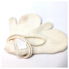 Hermès-Gants et écharpe Hermes Baby-Blanc