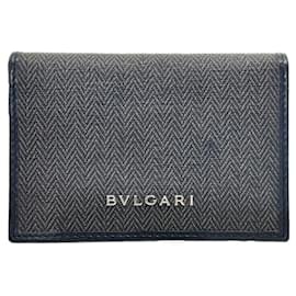 Bulgari-Bvlgari Card Case in Black and Dark Gray-Black,Dark grey