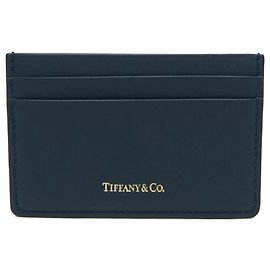 Tiffany & Co Tiffany Leather Card Case in Navy Navy blue