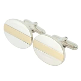 Tiffany & Co-Tiffany & Co. Oval Cufflinks in Silver 925 and 18K Yellow Gold-Other
