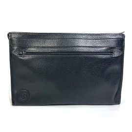 Autre Marque Hunting World Black Leather Clutch Bag Black