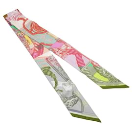 Hermès-Hermes Twilly Scarf - Cavalleria d'Etriers-Pink,Multiple colors