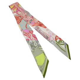 Hermès-Hermes Twilly Scarf - Cavalleria d'Etriers-Pink,Multiple colors
