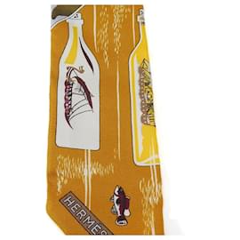 Hermès-Écharpe Twille Hermes-Marron,Orange,Jaune