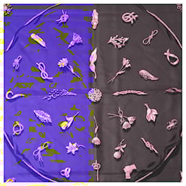 Hermès-Écharpe Hermes Carre 90 Clips en violet-Violet
