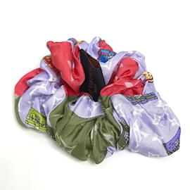 Louis Vuitton-Louis Vuitton Silk Scrunchie Set-Red,Purple