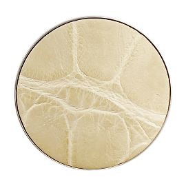 Hermès Hermes Silver and White Leather Brooch Silvery White