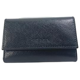Prada-Prada M25U Black 6-Ring Key Case-Black