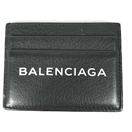 Balenciaga-Balenciaga Black Leather Card Case-Black