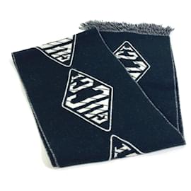 Gucci-Gucci Bicolor Fringe Scarf-Black