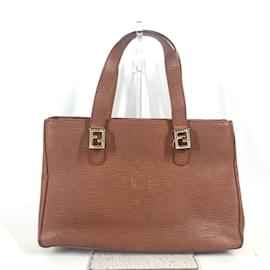 Fendi-Fendi FF Tote Bag in Brown Leather-Brown