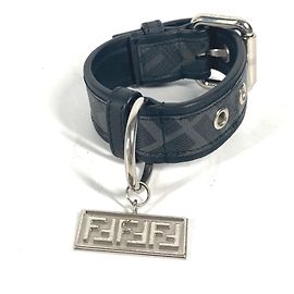 Fendi 8AC016 Zucca Dog Collar Brown Black