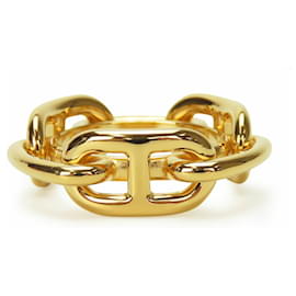 Hermès-Hermes Gold Plated Scarf Ring-Golden