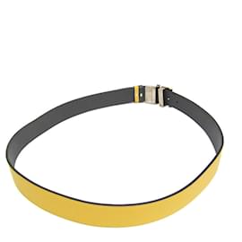 Fendi-Fendi FF Logo Leather Standard Belt-Brown,Yellow