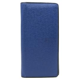 Louis Vuitton-Louis Vuitton Taiga Brazza Wallet-Black,Blue