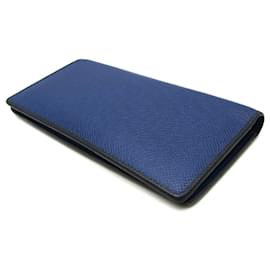 Louis Vuitton-Louis Vuitton Taiga Brazza Wallet-Black,Blue