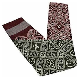 Louis Vuitton-Louis Vuitton Bandeau MP2826 Monogram Scarf-Dark red