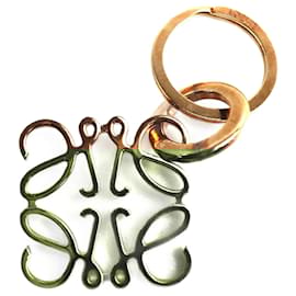 Loewe-Loewe Anagram Keyring in Rose Gold-Golden