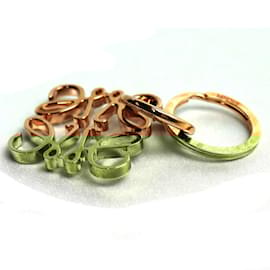Loewe-Loewe Anagram Keyring in Rose Gold-Golden