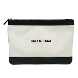Balenciaga-Sac à main Balenciaga NAVY CLIP M 420407-Noir,Écru
