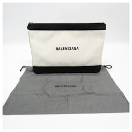 Balenciaga-Sac à main Balenciaga NAVY CLIP M 420407-Noir,Écru