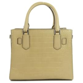 Michael Kors-Michael Kors Embossed Leather Handbag-Brown