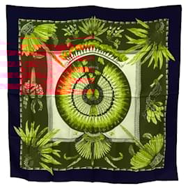 Hermès-Hermes Brazil Carre 90 Scarf Muffler-Red,Navy blue