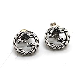 Gucci-Gucci Interlocking G Arabesque Silver Stud Earrings-Other