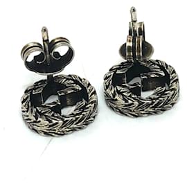 Gucci-Gucci Interlocking G Arabesque Silver Stud Earrings-Other