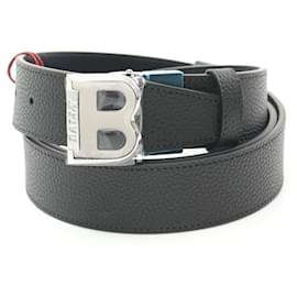 Bally-Bally Men's Black Leather Belt-Black