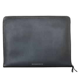 Burberry-Pochette en cuir noir Burberry-Noir