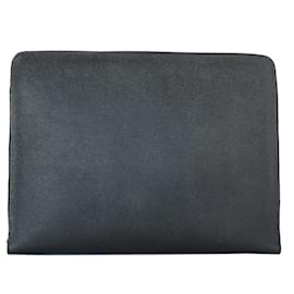 Burberry-Pochette en cuir noir Burberry-Noir