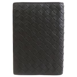 Bottega Veneta-Bottega Veneta Intrecciato Leather Notebook Cover-Brown