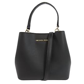 Michael Kors-Michael Kors Black Leather Handbag-Black