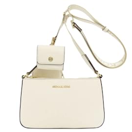 Michael Kors-Michael Kors Leather Shoulder Bag-White