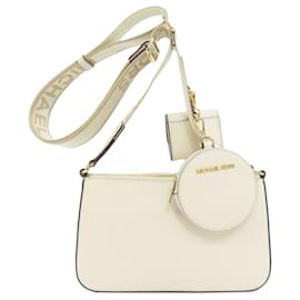 Michael Kors-Michael Kors Leather Shoulder Bag-White