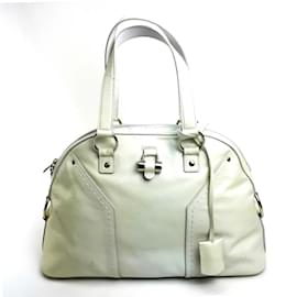 Yves Saint Laurent-Yves Saint Laurent White Muse Handbag-White