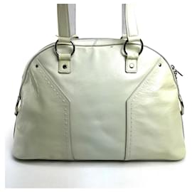 Yves Saint Laurent-Yves Saint Laurent White Muse Handbag-White