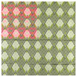 Gucci-Gucci GG Snake Geometric Scarf-Pink,Multiple colors,Golden