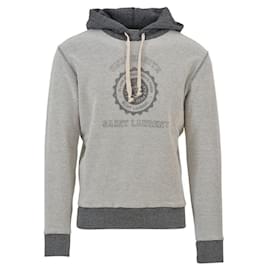 Saint Laurent-SL Reverse University Hoody-Grey,Dark grey