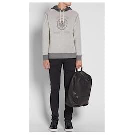 Saint Laurent-SL Reverse Université Sweat à Capuche-Gris,Gris anthracite